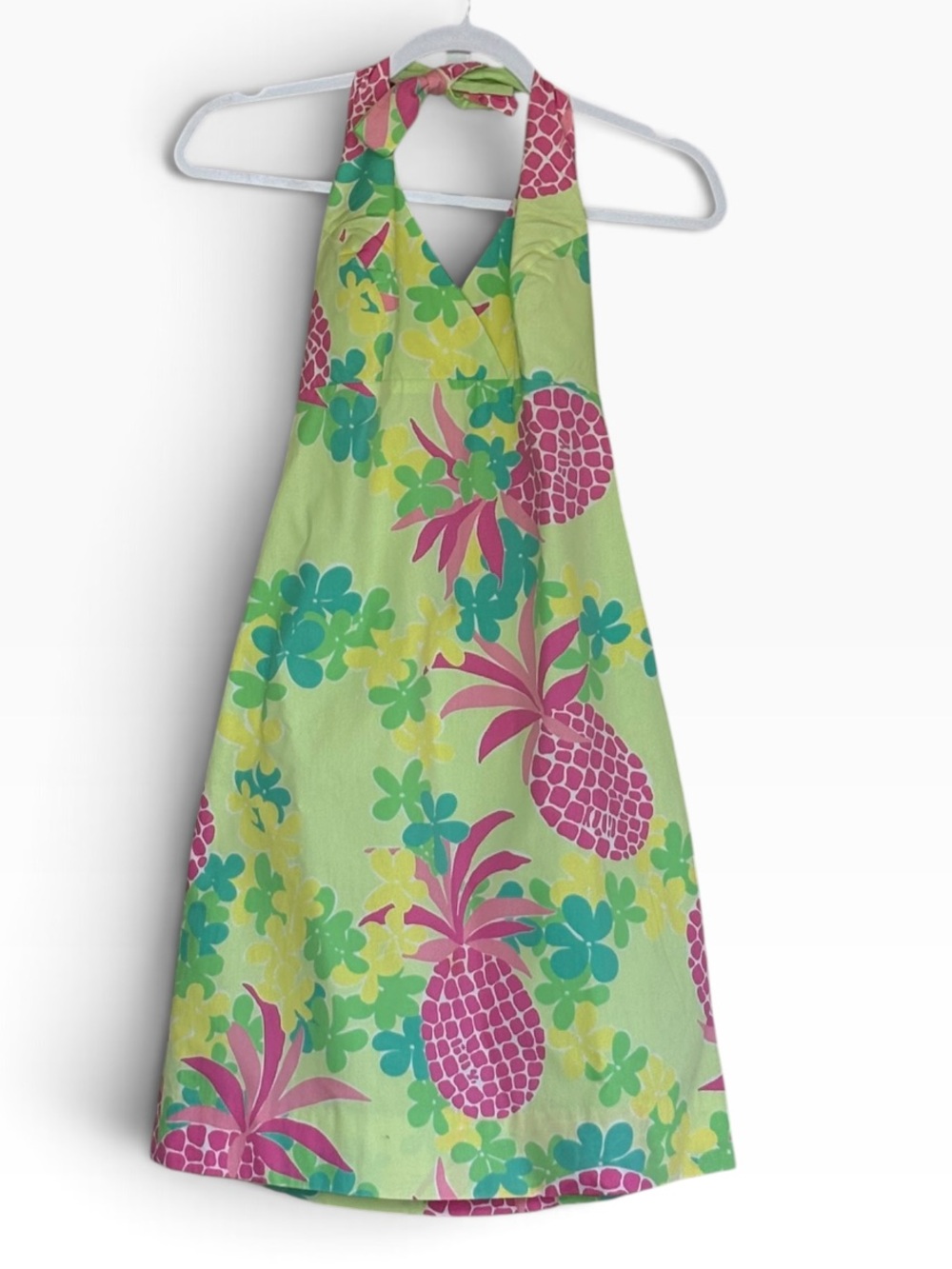 Vintage Lilly Pulitzer Halter Pineapple Print Summer Dress Size 0
